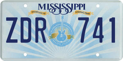 MS license plate ZDR741
