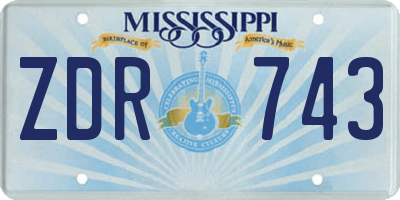 MS license plate ZDR743
