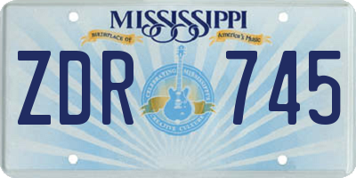 MS license plate ZDR745