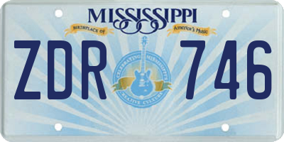 MS license plate ZDR746