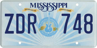 MS license plate ZDR748