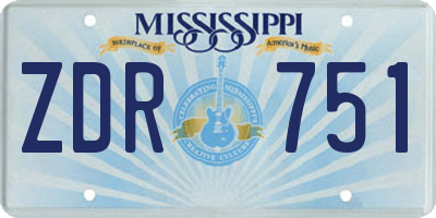 MS license plate ZDR751