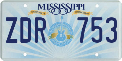 MS license plate ZDR753
