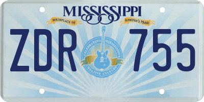 MS license plate ZDR755