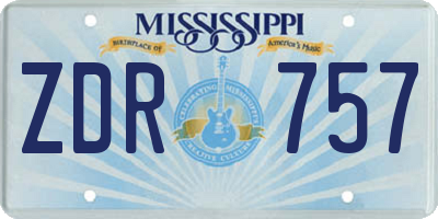 MS license plate ZDR757