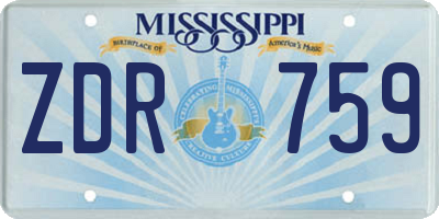 MS license plate ZDR759