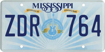 MS license plate ZDR764