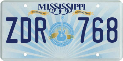MS license plate ZDR768