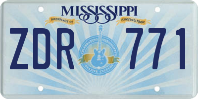 MS license plate ZDR771