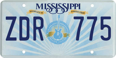 MS license plate ZDR775