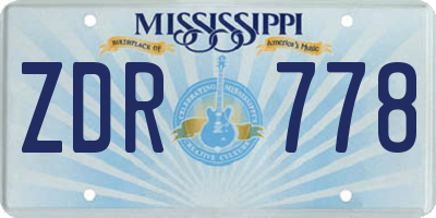 MS license plate ZDR778