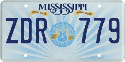 MS license plate ZDR779