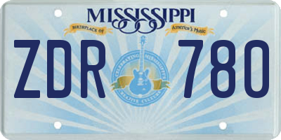 MS license plate ZDR780