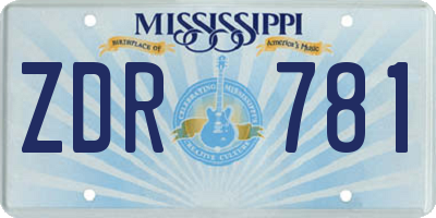 MS license plate ZDR781