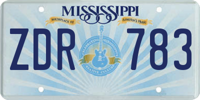 MS license plate ZDR783