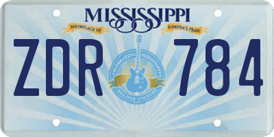 MS license plate ZDR784