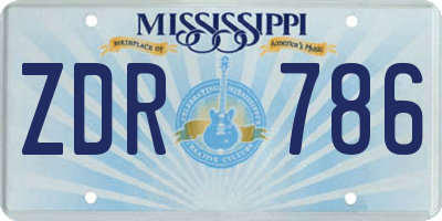 MS license plate ZDR786