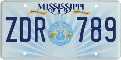 MS license plate ZDR789