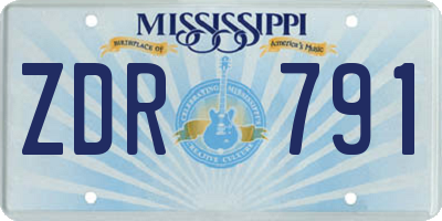 MS license plate ZDR791