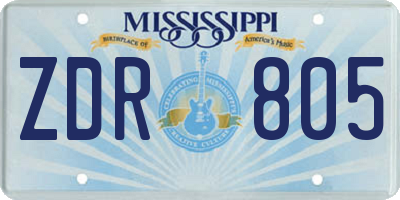 MS license plate ZDR805
