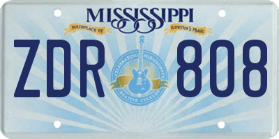 MS license plate ZDR808