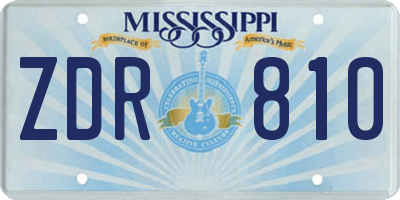 MS license plate ZDR810