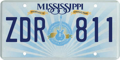 MS license plate ZDR811