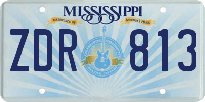 MS license plate ZDR813