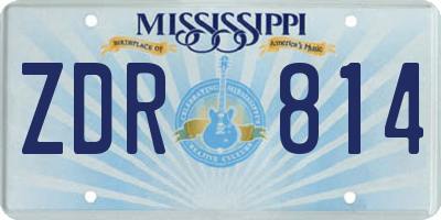MS license plate ZDR814