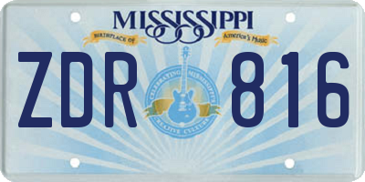 MS license plate ZDR816