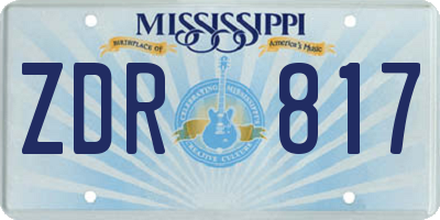 MS license plate ZDR817