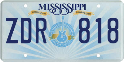 MS license plate ZDR818