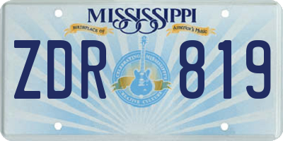 MS license plate ZDR819