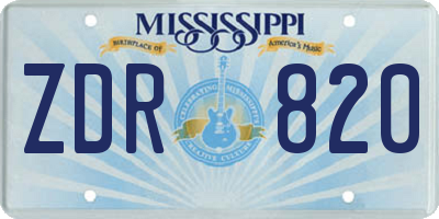 MS license plate ZDR820