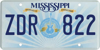 MS license plate ZDR822