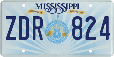 MS license plate ZDR824
