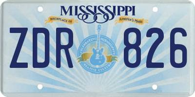MS license plate ZDR826