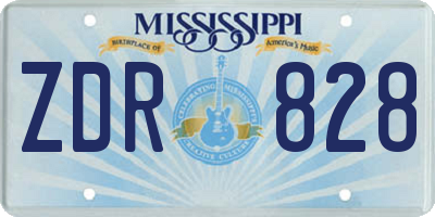 MS license plate ZDR828