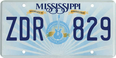 MS license plate ZDR829