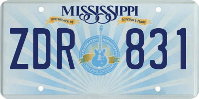 MS license plate ZDR831
