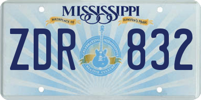 MS license plate ZDR832