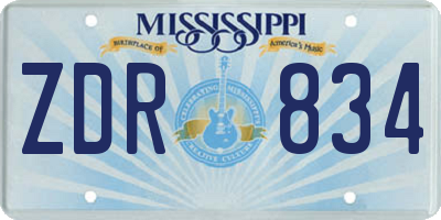 MS license plate ZDR834