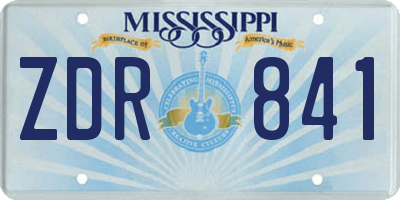 MS license plate ZDR841