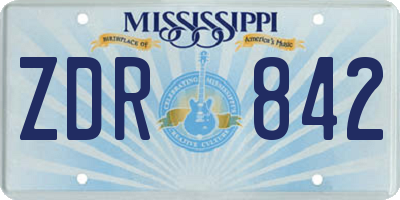 MS license plate ZDR842