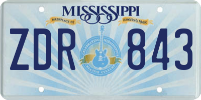 MS license plate ZDR843