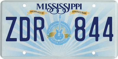 MS license plate ZDR844