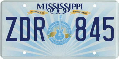 MS license plate ZDR845