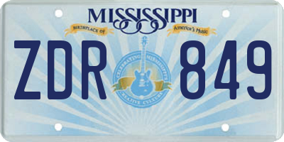 MS license plate ZDR849