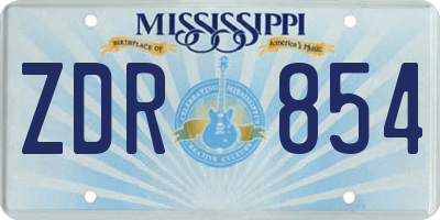 MS license plate ZDR854