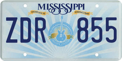 MS license plate ZDR855
